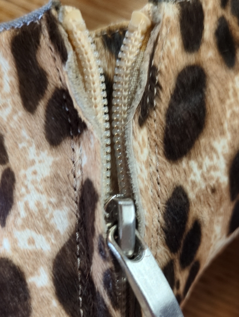 Sam Edelman Leopard Print Pony Hair High Heel Glitter Ankle Boot Size 8 - Picture 9 of 11